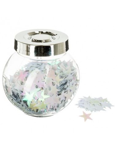 BOCAL CONFETTIS BRILLANT BLANC ETOILE HOME SWEET HOME Noel