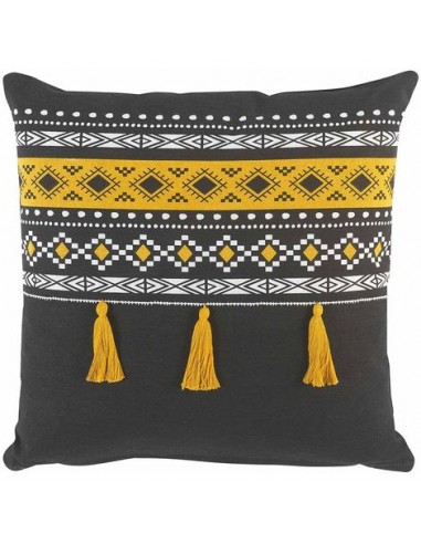 COUSSIN TALISMANIA COTON NOIR 40X40CM HOME SWEET HOME Linge de maison