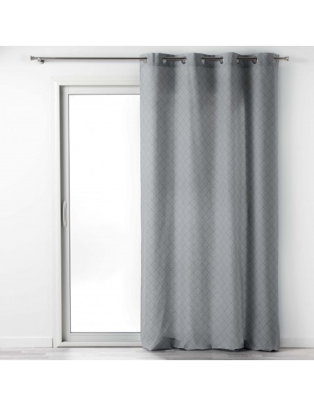 RIDEAU OEILLETS LENON GRIS 140X240CM HOME SWEET HOME Linge de maison