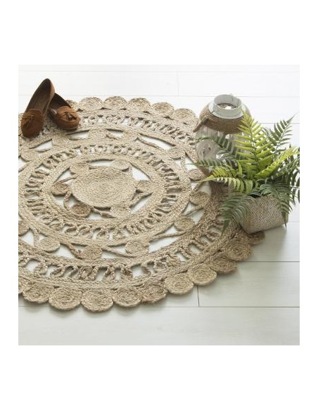 Tapis \"Ritual\" en jute D120 cm HOME SWEET HOME Objet de décoration