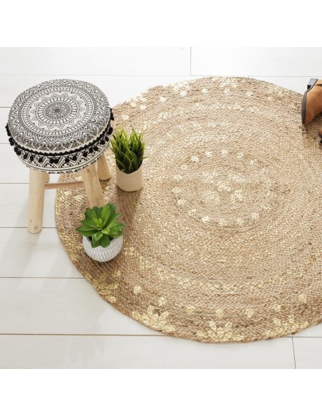 Tapis \"Shine\" en jute D115 cm HOME SWEET HOME Objet de décoration