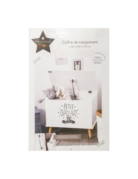 Coffre enfant blanc en bois HOME SWEET HOME Chambre pour enfant