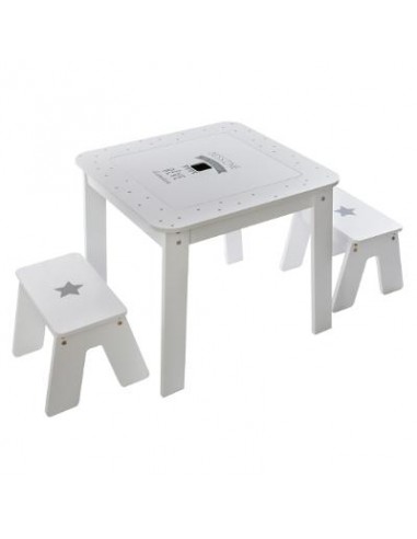 Table & 2 tabourets garçon HOME SWEET HOME Chambre pour enfant