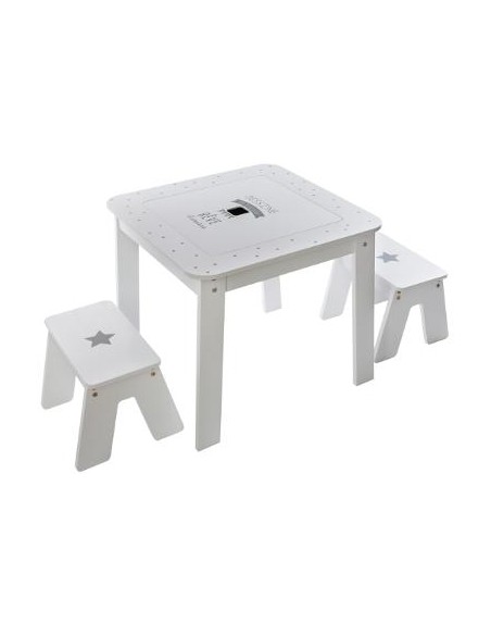 Table & 2 tabourets garçon HOME SWEET HOME Chambre pour enfant