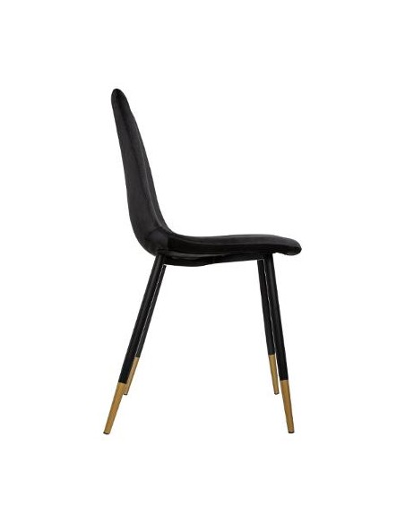 Chaise \"Tyka\" noire en velours, pieds GOLD HOME SWEET HOME Chaises & Tabourets