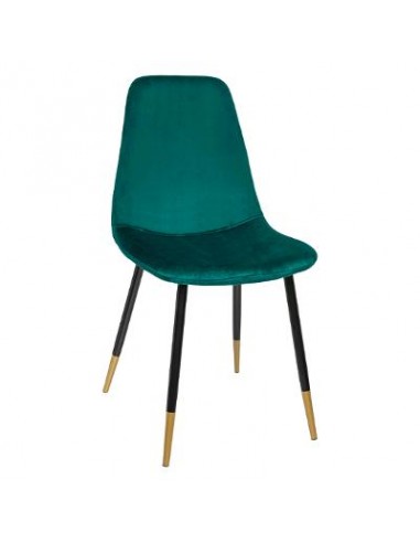 Chaise \"Tyka\" verte en velours, pieds GOLD HOME SWEET HOME Chaises & Tabourets