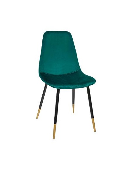 Chaise \"Tyka\" verte en velours, pieds GOLD HOME SWEET HOME Chaises & Tabourets