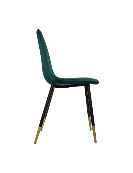 Chaise \"Tyka\" verte en velours, pieds GOLD HOME SWEET HOME Chaises & Tabourets