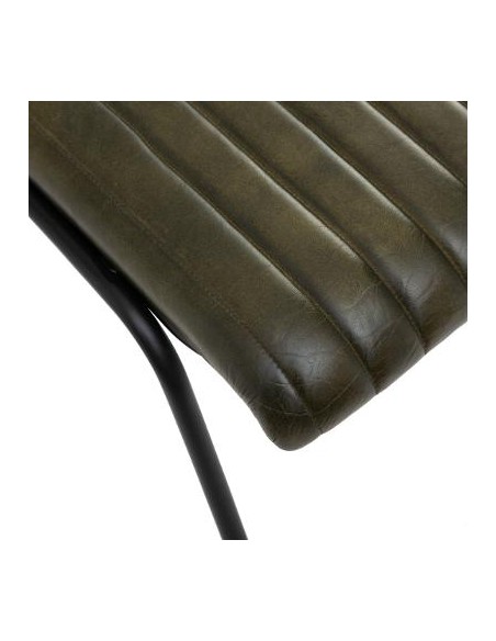 Chaise \"Dario\" verte, métal & cuir HOME SWEET HOME Chaises & Tabourets