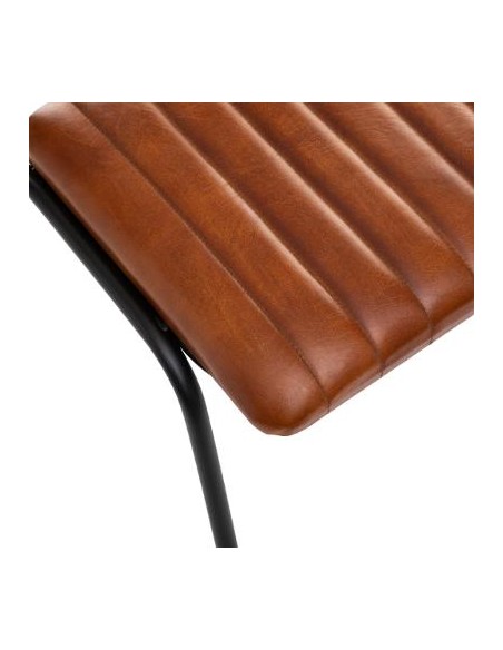 Chaise \"Dario\" cognac, métal & cuir HOME SWEET HOME Chaises & Tabourets