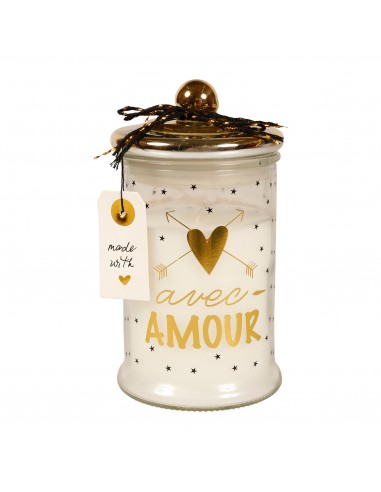 BOUGIE EN VERRE AVEC AMOUR PARFUM SAVON HOME SWEET HOME Objet de décoration