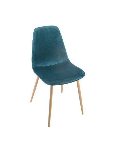 Chaise \"Roka\" bleu canard (EN VELOURS) HOME SWEET HOME Chaises & Tabourets