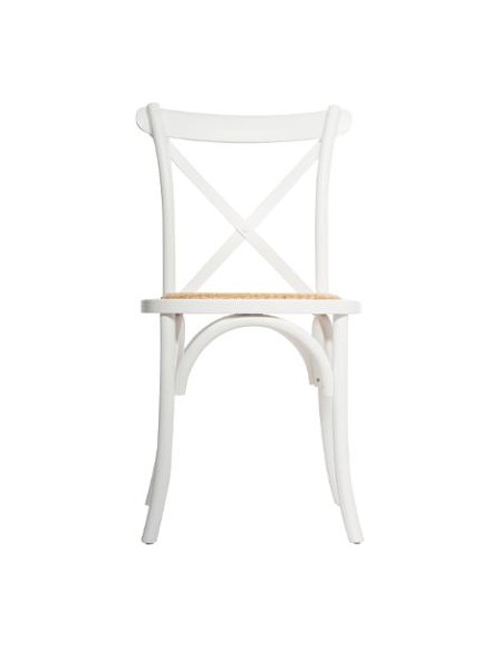 Chaise \"Isak\" blanche, chêne & cannage HOME SWEET HOME Chaises & Tabourets