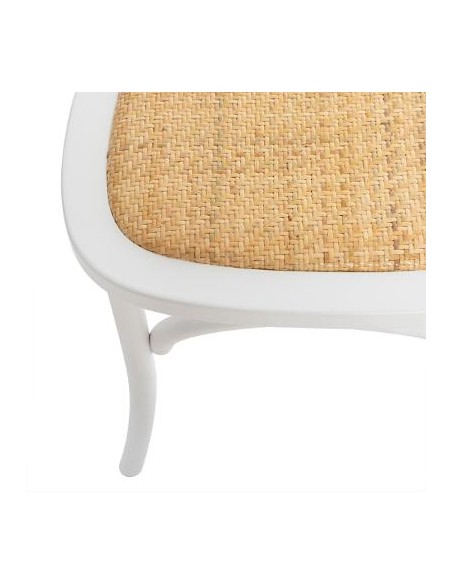 Chaise \"Isak\" blanche, chêne & cannage HOME SWEET HOME Chaises & Tabourets