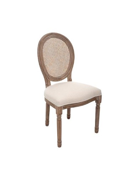 Chaise \"Cléon\" lin en cannage HOME SWEET HOME Chaises & Tabourets