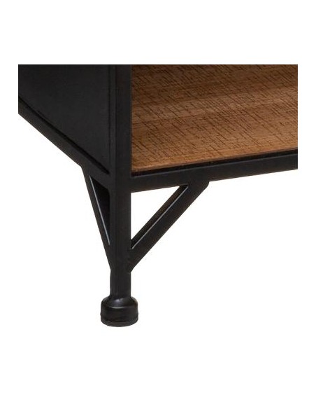 Table de chevet \"Cierna\" noir, métal & bois HOME SWEET HOME Consoles & Meubles