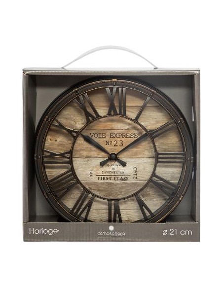 HORLOGE PLASTIQUE VINTAGE D21cm HOME SWEET HOME Objet de décoration