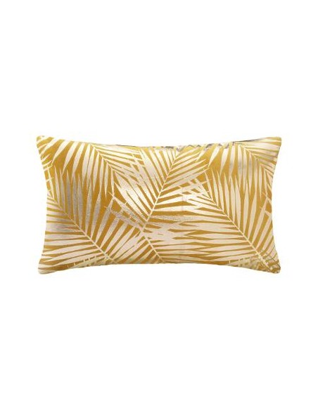 COUSSIN VELOURS OCRE TROPIC 30X50cm HOME SWEET HOME Linge de maison