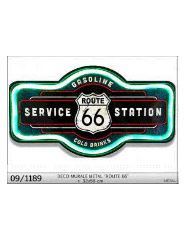 DECO MURALE METAL 32X58 \"ROUTE66\" HOME SWEET HOME Objet de décoration