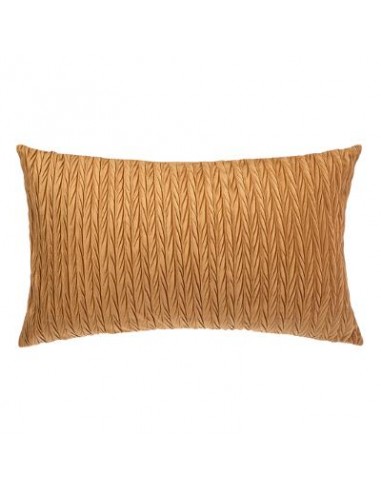 COUSSIN VELOURS PLISSE OCRE 30X50cm HOME SWEET HOME Linge de maison