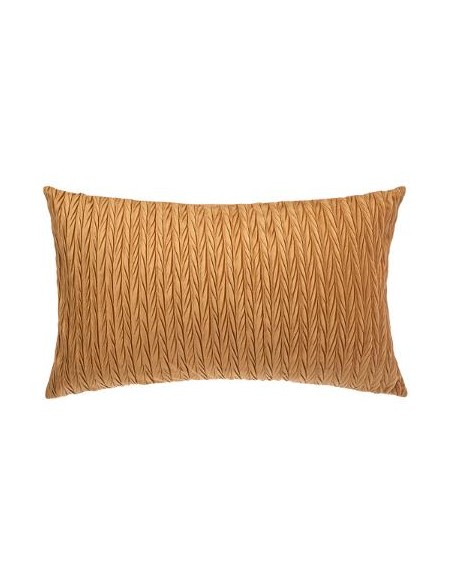 COUSSIN VELOURS PLISSE OCRE 30X50cm HOME SWEET HOME Linge de maison