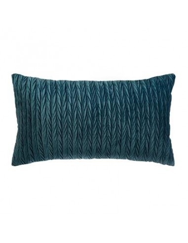 COUSSIN VELOURS PLISSE BLEU 30X50cm HOME SWEET HOME Linge de maison