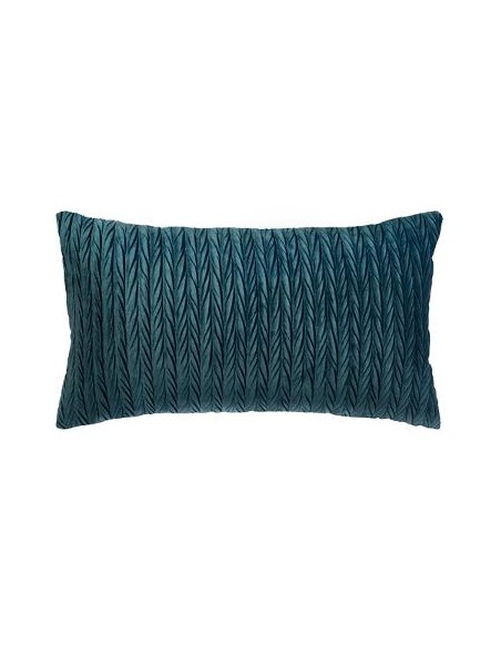 COUSSIN VELOURS PLISSE BLEU 30X50cm HOME SWEET HOME Linge de maison