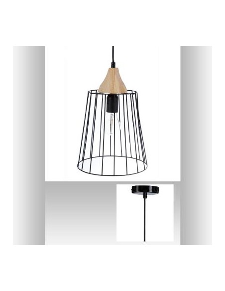 Suspension filaire \"Nut\" noire, métal D23 cm HOME SWEET HOME Luminaires & Suspensions