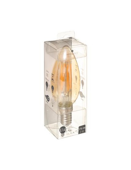 AMPOULE LED DROIT AMBREE E14 C35 2W HOME SWEET HOME Luminaires & Suspensions