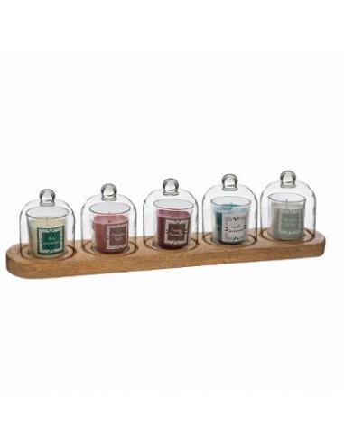 BOUGIE PARFUME VERRE+CLOCHE X5 50G HOME SWEET HOME Objet de décoration