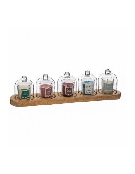 BOUGIE PARFUME VERRE+CLOCHE X5 50G HOME SWEET HOME Objet de décoration