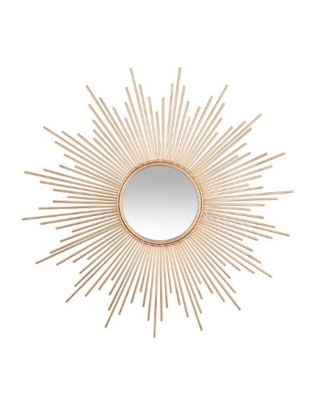 Miroir \"Soleil\" doré, métal D99 cm HOME SWEET HOME Porte-manteaux & Miroirs