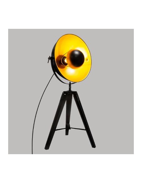 Lampe trépied \"Lahti\", noir et doré, métal H71 cm HOME SWEET HOME Luminaires & Suspensions