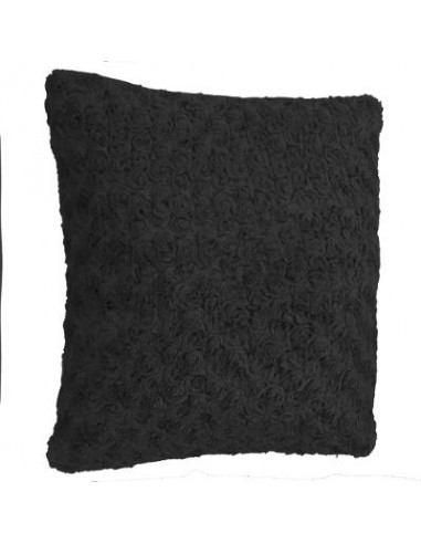 Coussin fourrure bouclée noir 45x45cm HOME SWEET HOME Linge de maison