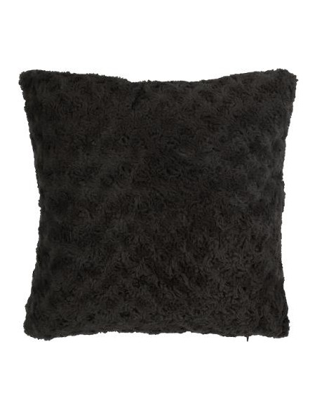 Coussin fourrure bouclée noir 45x45cm HOME SWEET HOME Linge de maison