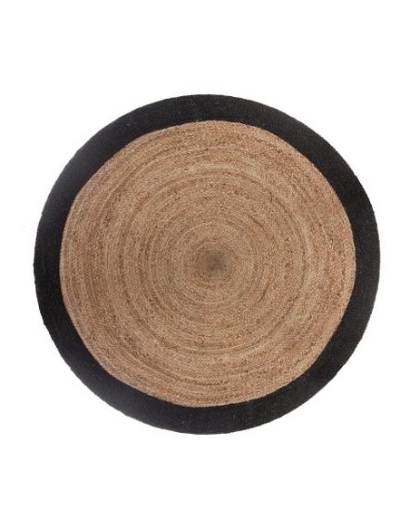 TAPIS JUTE BORD NOIR D120cm HOME SWEET HOME Objet de décoration