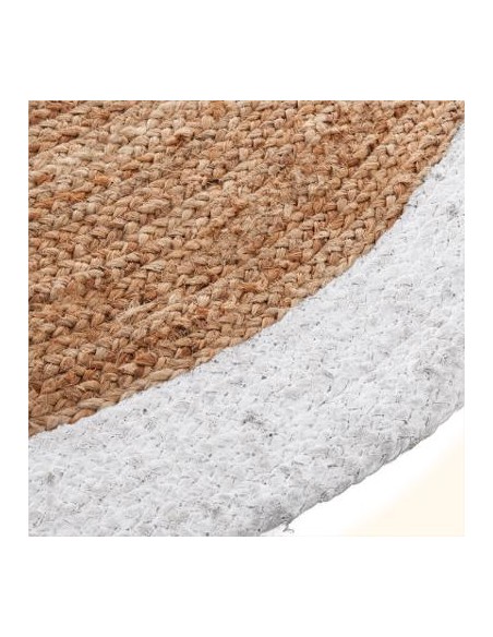 TAPIS JUTE BORD BLANC D120cm HOME SWEET HOME Objet de décoration