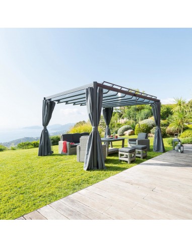 Tonnelle Belize Graphite 3 x 3,8 m - Aluminium traité époxy, Polycarbonate - Hespéride HOME SWEET HOME Accueil