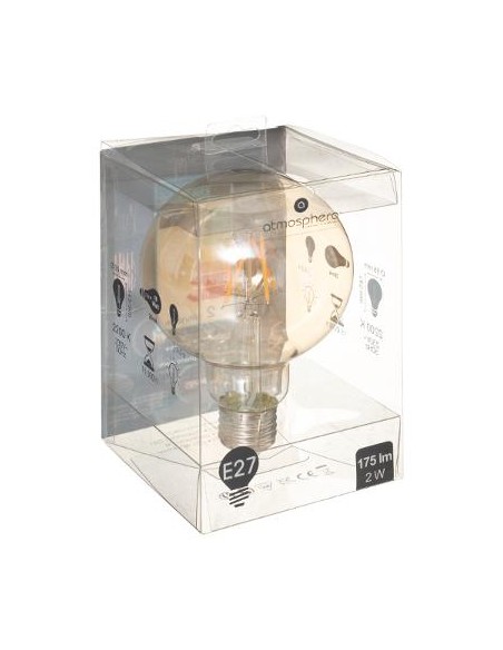 Ampoule LED \"Globe\" ambrée, filament droit E27 D10 cm HOME SWEET HOME Luminaires & Suspensions